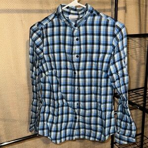 Columbia Women’s Blue Plaid Button Up XS